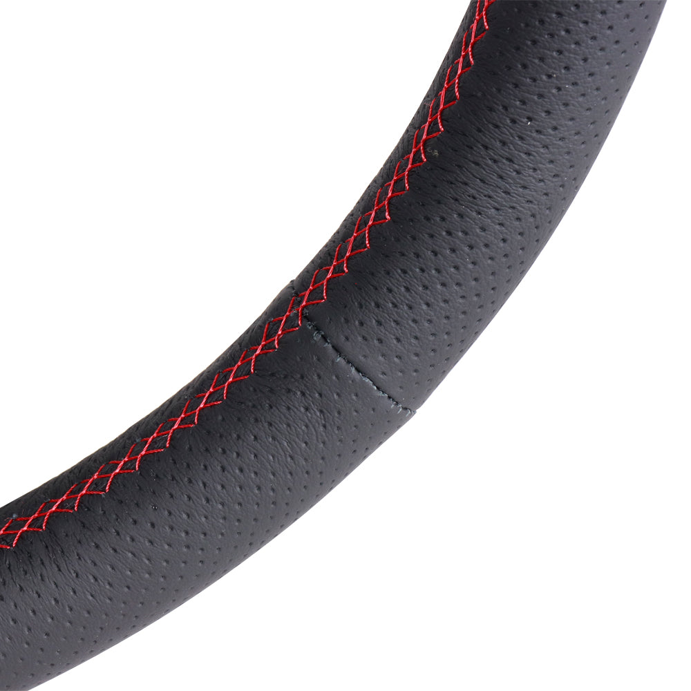 Nardi Sport Rally Deep Corn Steering Wheel - 350mm Perforated Leather w/Silver Spokes and Red Stitch