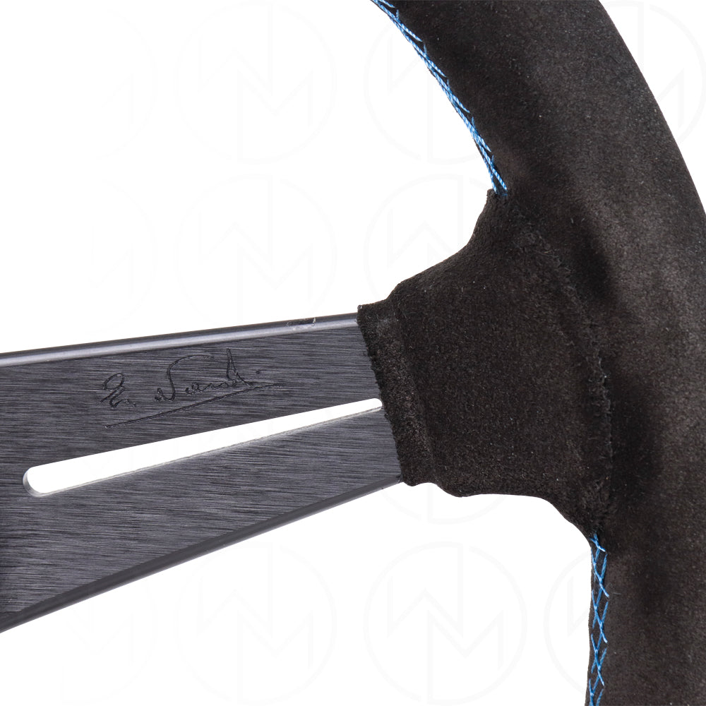 Nardi Sport Rally Deep Corn Steering Wheel - 350mm Suede w/Blue Stitch