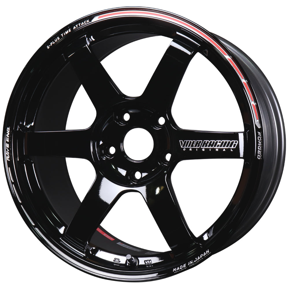 Volk Racing TE37 Saga S-Plus Time Attack Wheels - Black/Redot / 18x9.5 / 5x120 / +38