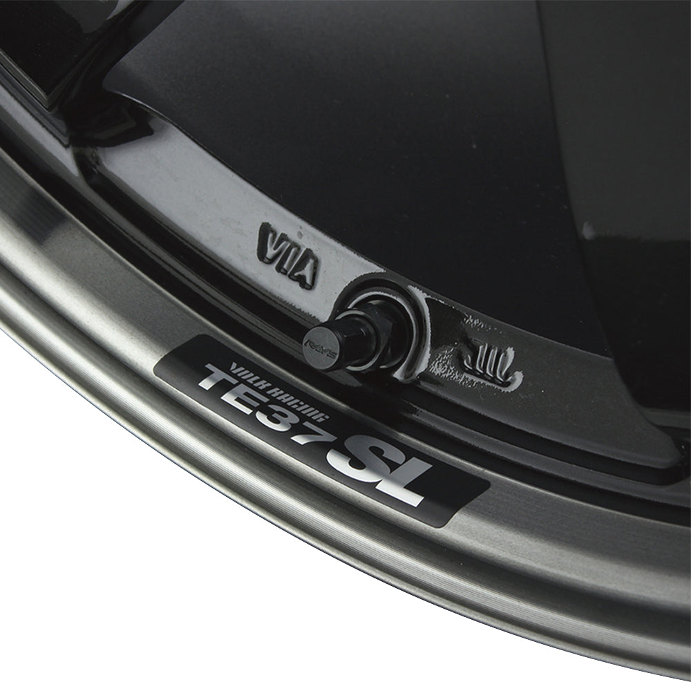 Volk Racing TE37SL Replacement Lip Sticker - Metal Black