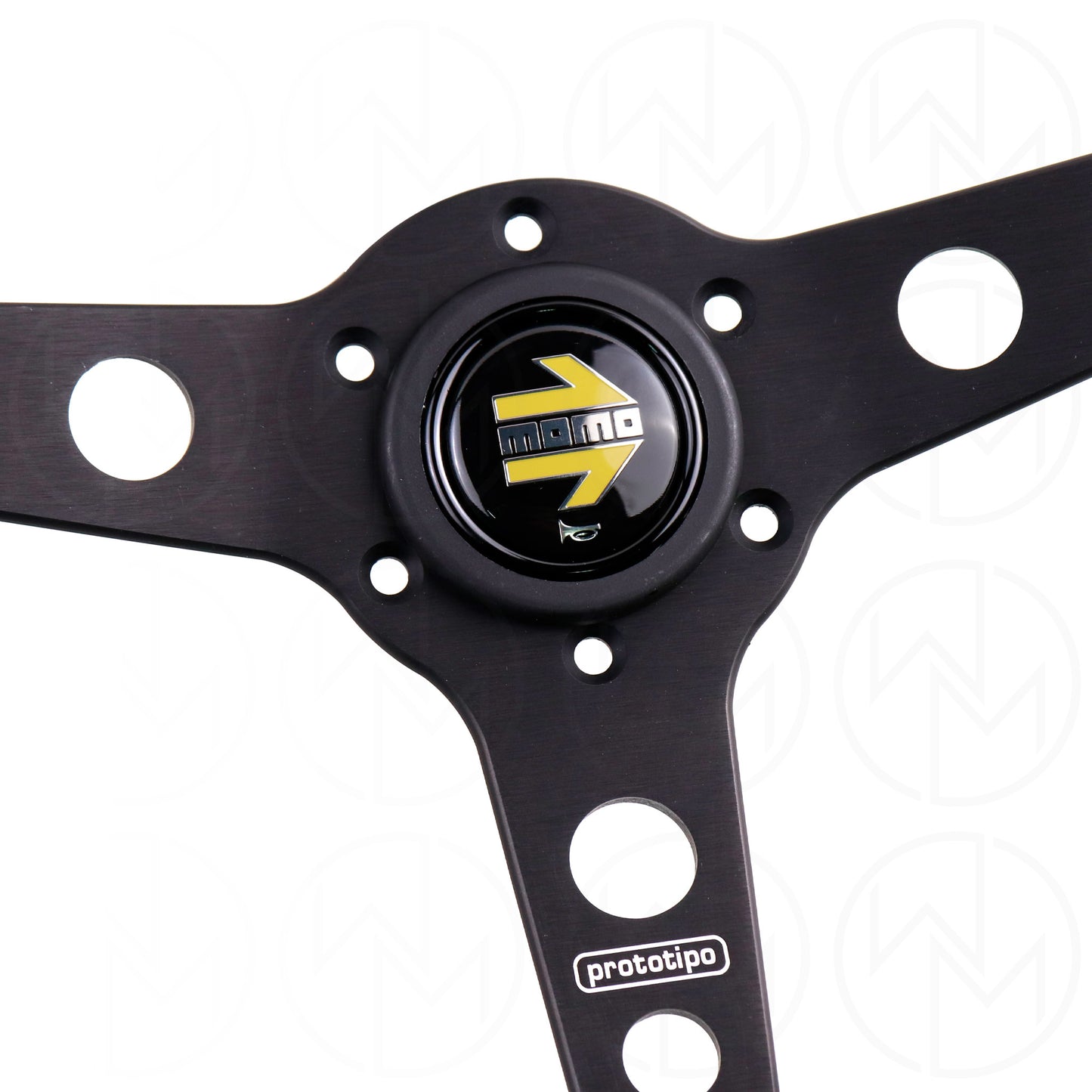 Momo Prototipo Steering Wheel - 370mm Leather w/Black Spokes