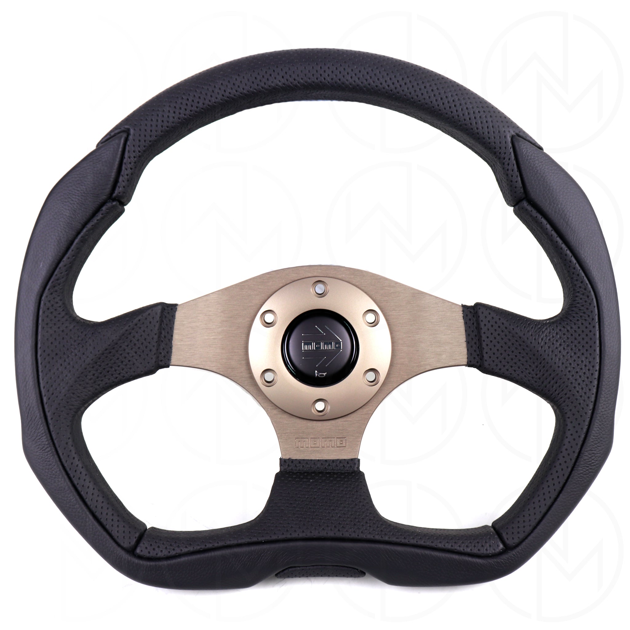 MOMO Motorsport MOD.07 Leather Racing Steering Wheel – 350mm, 72mm Deep Dish, Yellow Horn, 3-Spoke With Cutouts, 6-Bolt Aluminum Frame – Authentic MOMO Italian Aftermarket Wheel. Hub Adapter Required In Arabia