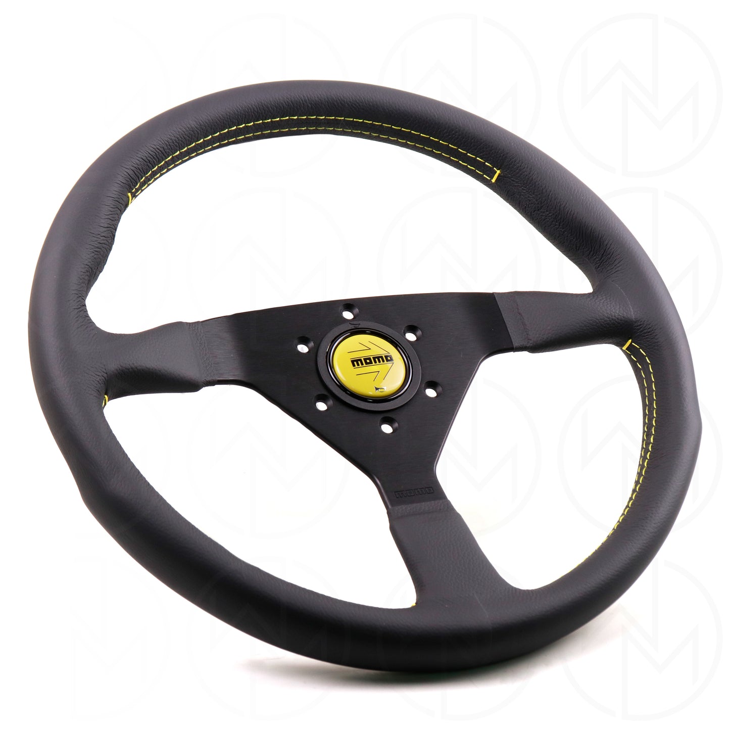 Momo Monte Carlo Steering Wheel - 350mm Leather w/Yellow Stitch