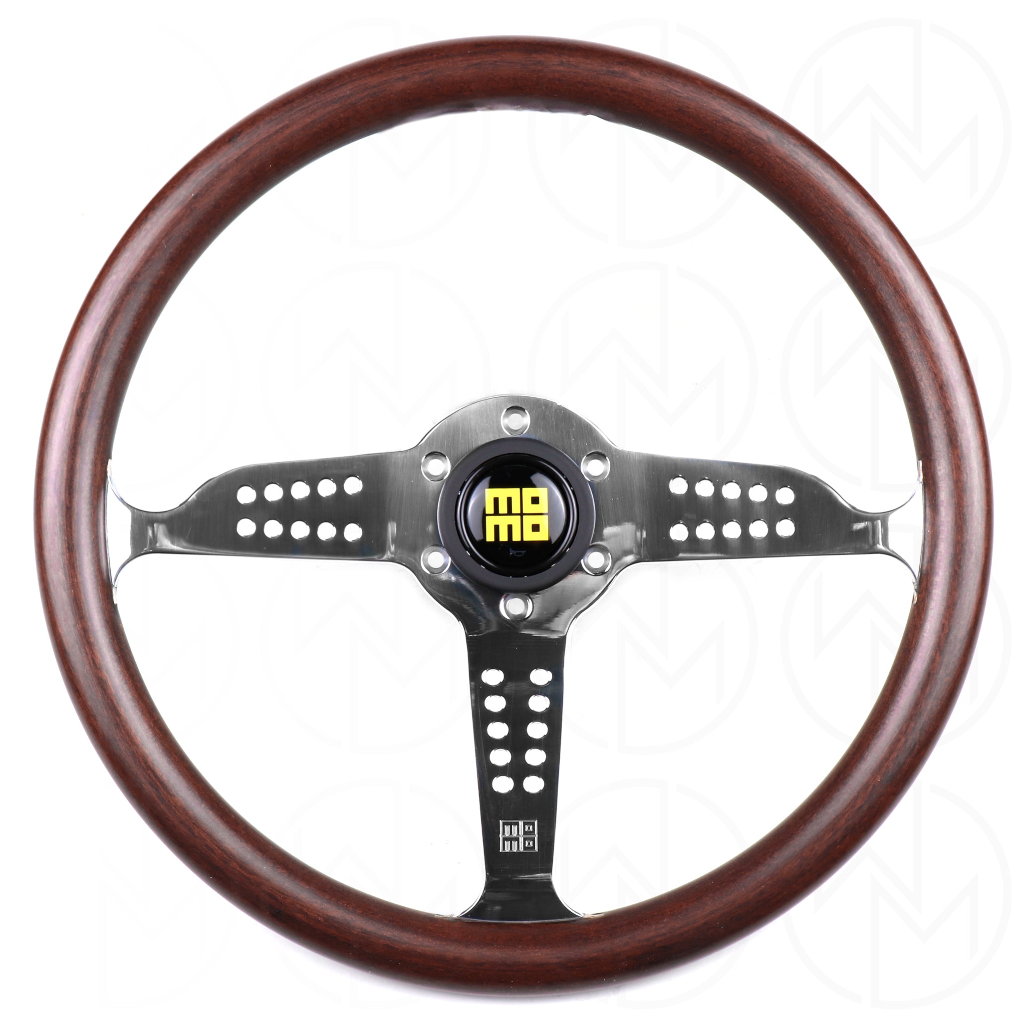 Momo Super Grand Prix Heritage Line Steering Wheel - 350mm Wood w/Polished Spokes