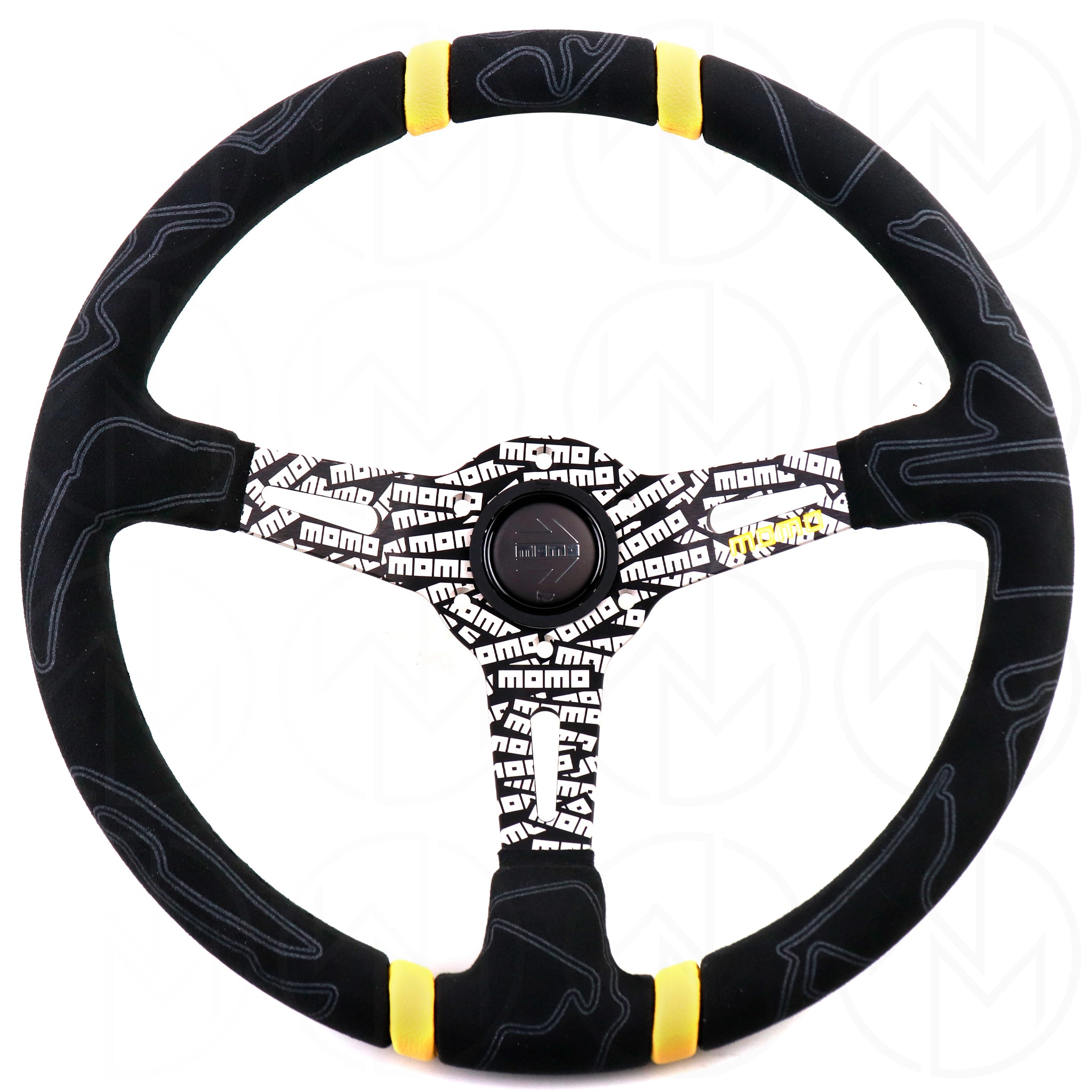 Momo Ultra 350mm Steering Wheel - Black/Yellow