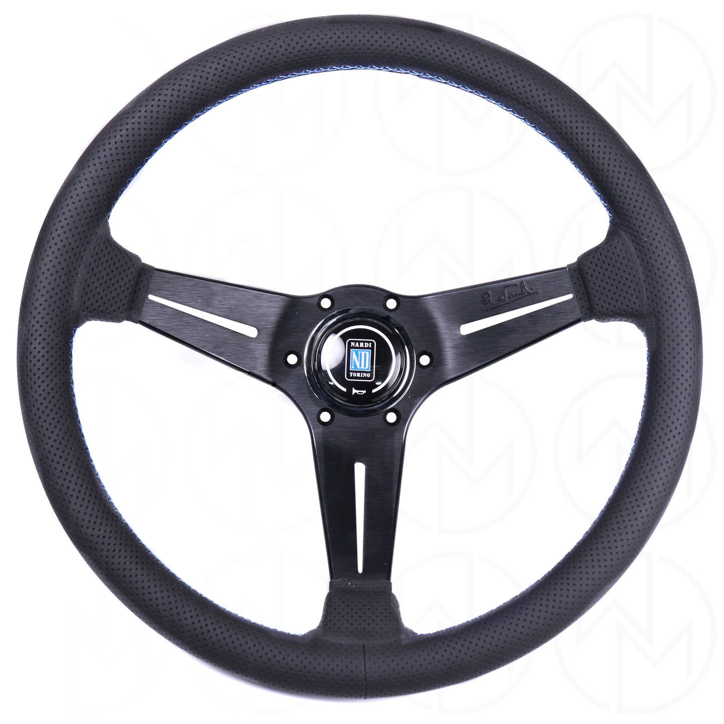 Nardi Sport Rally Deep Corn Steering Wheel - 350mm Perforated Leather w/Blue Stitch