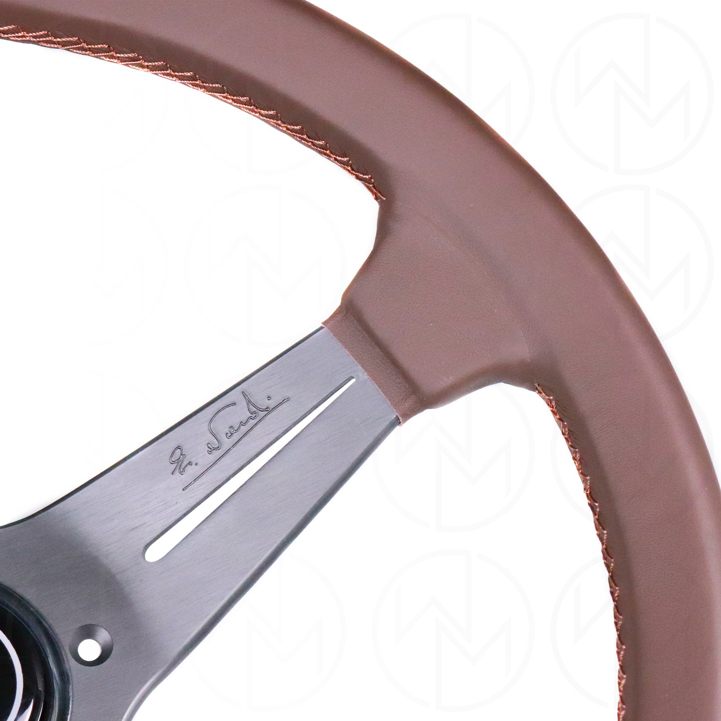 Nardi Deep Corn Revolution Brown Leather Steering Wheel - 350mm