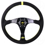 Personal Trophy Steering Wheel - 350mm Suede w/Yellow Stitch