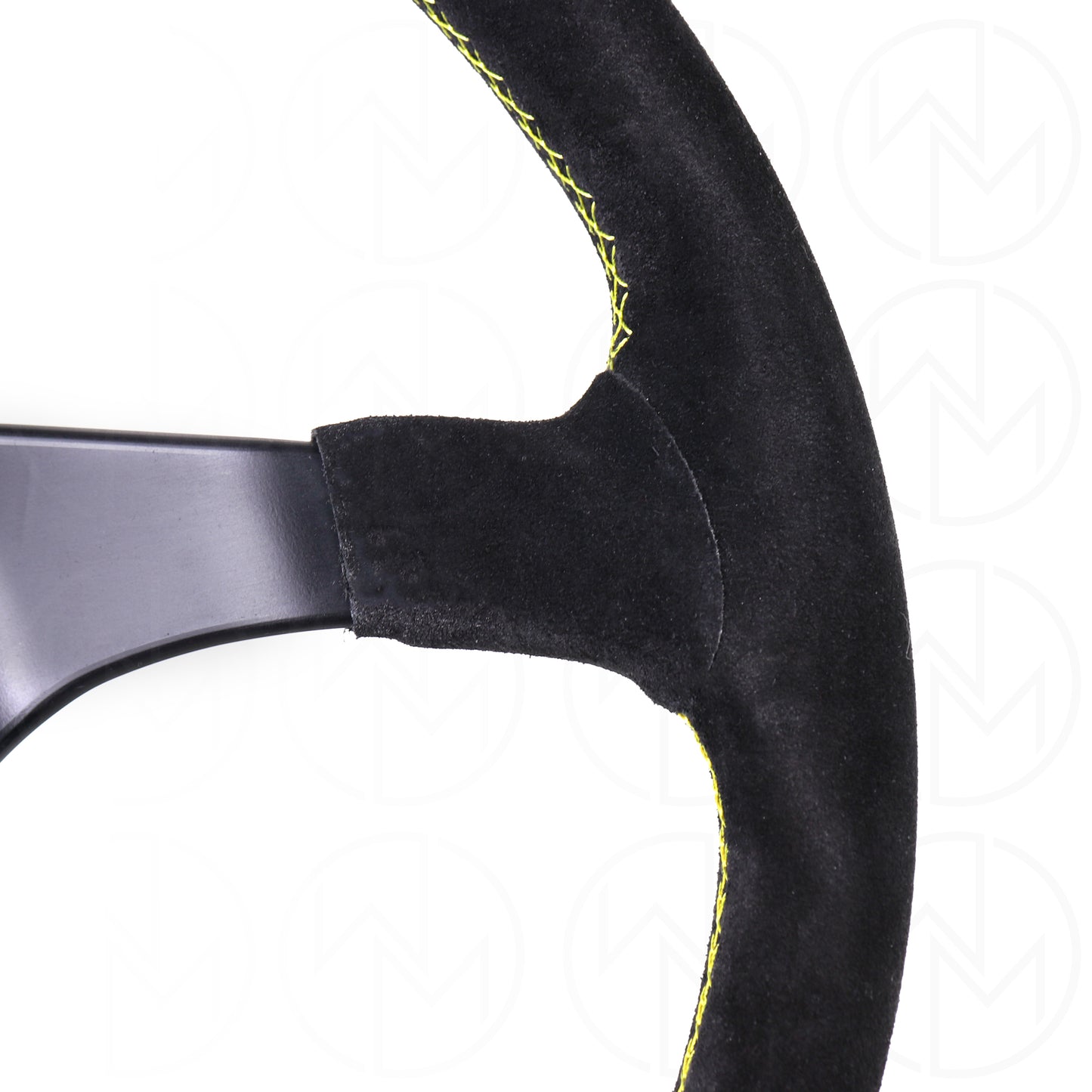 Personal Trophy Steering Wheel - 350mm Suede w/Yellow Stitch