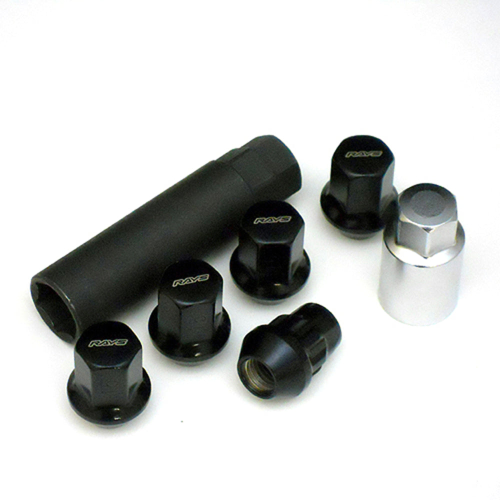 RAYS 17 Hex Lug Nuts and Lock Set - Black