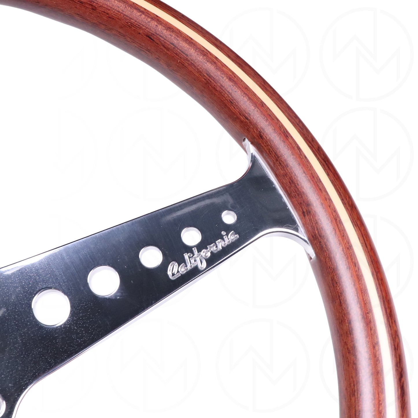 Momo California Heritage Line Wood Steering Wheel - 360mm w/Polished Spokes