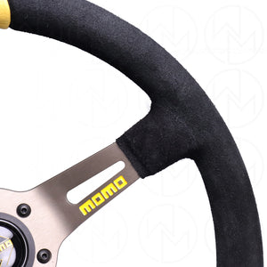 Momo Mod Drift Steering Wheel - 330mm Suede w/Yellow Center Stripes
