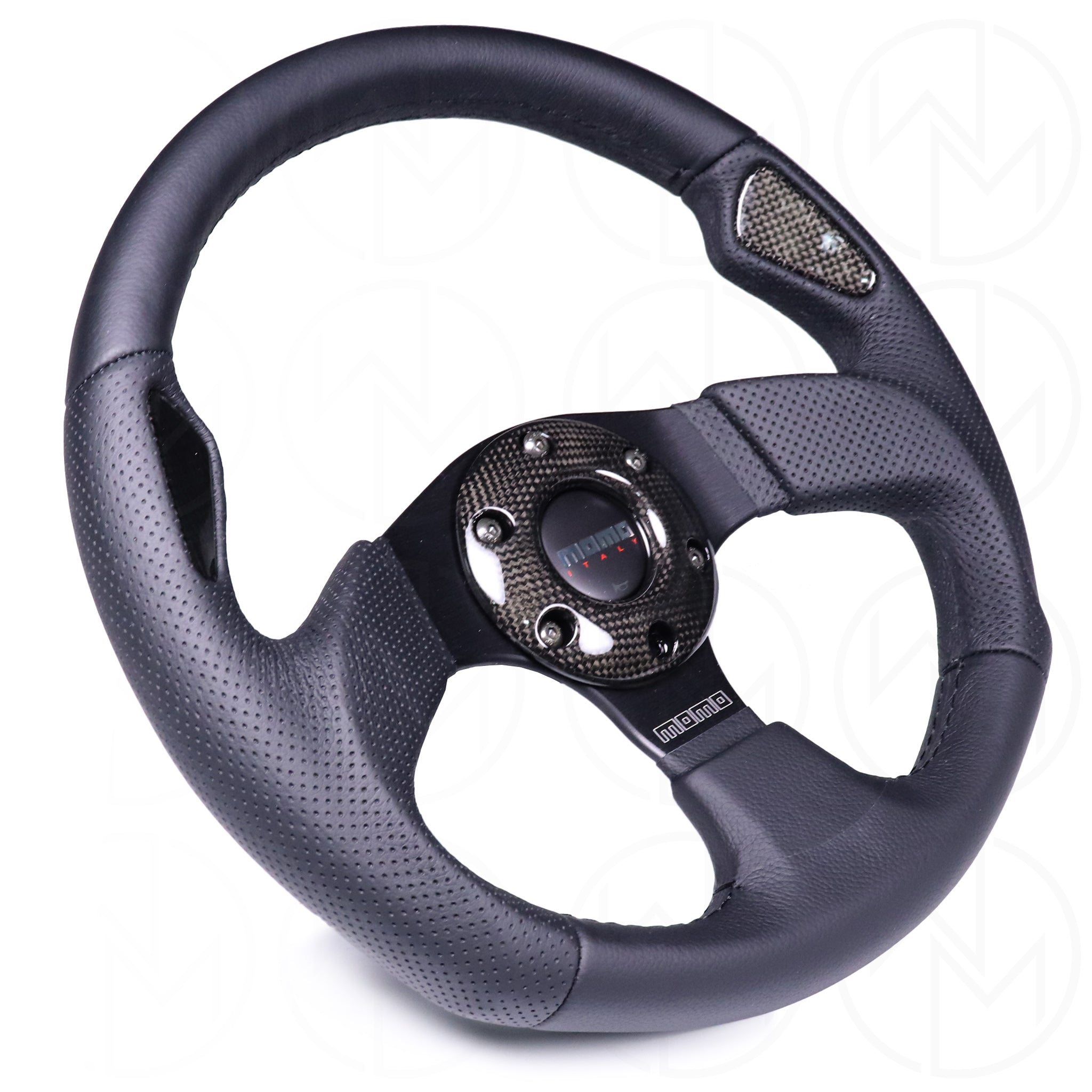 Momo Jet Steering Wheel - 350mm Leather Combo w/Black Stitch