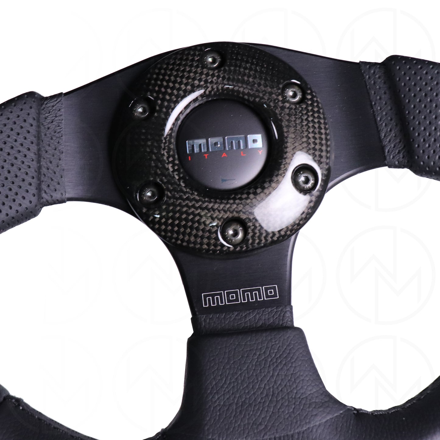 Momo Jet Steering Wheel - 350mm Leather Combo w/Black Stitch