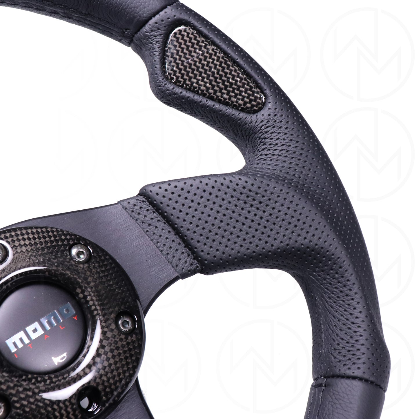 Momo Jet Steering Wheel - 350mm Leather Combo w/Black Stitch