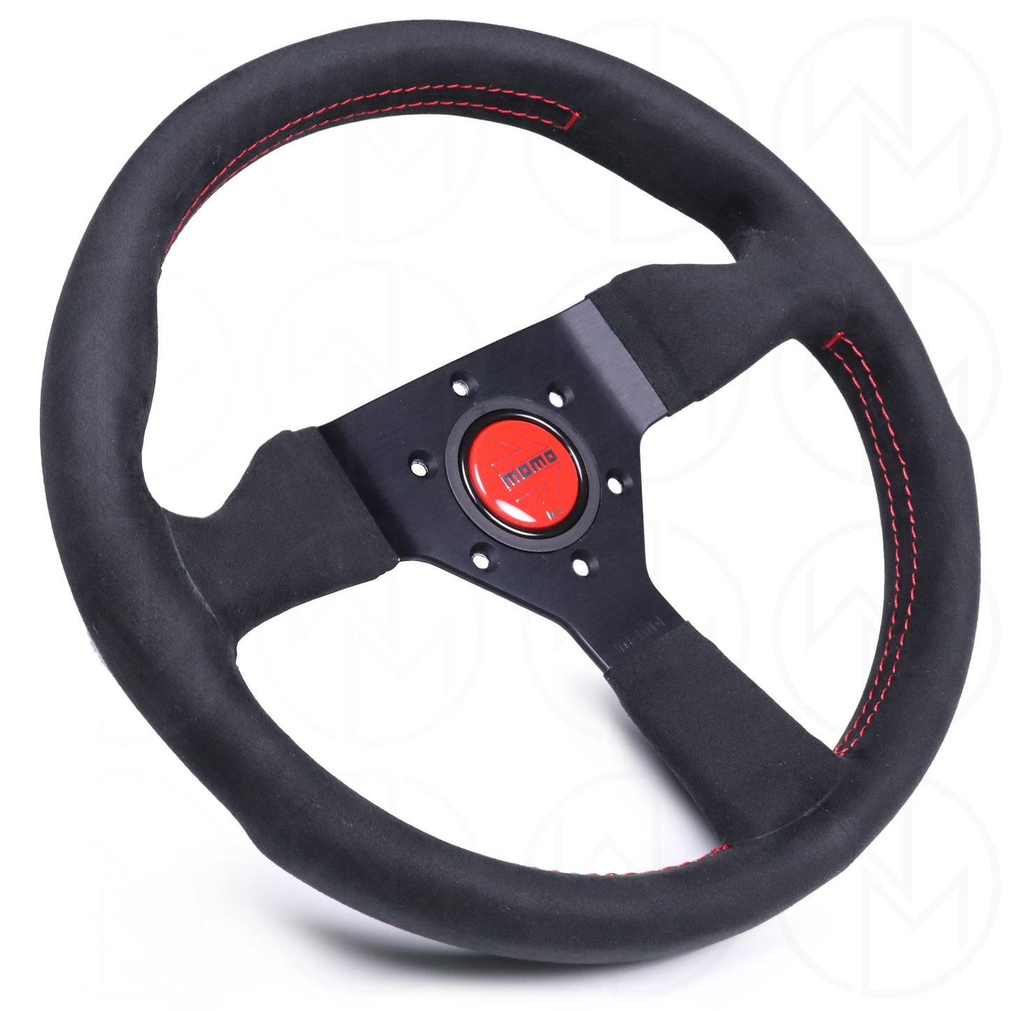 Momo Monte Carlo Steering Wheel - 320mm Alcantara w/Red Stitch