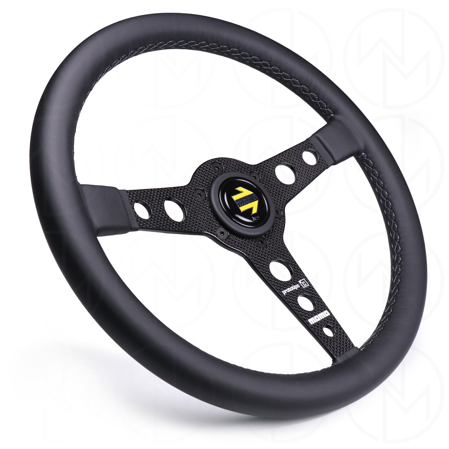 Momo Prototipo 6C Steering Wheel - 350mm Leather w/Carbon Fiber Spokes