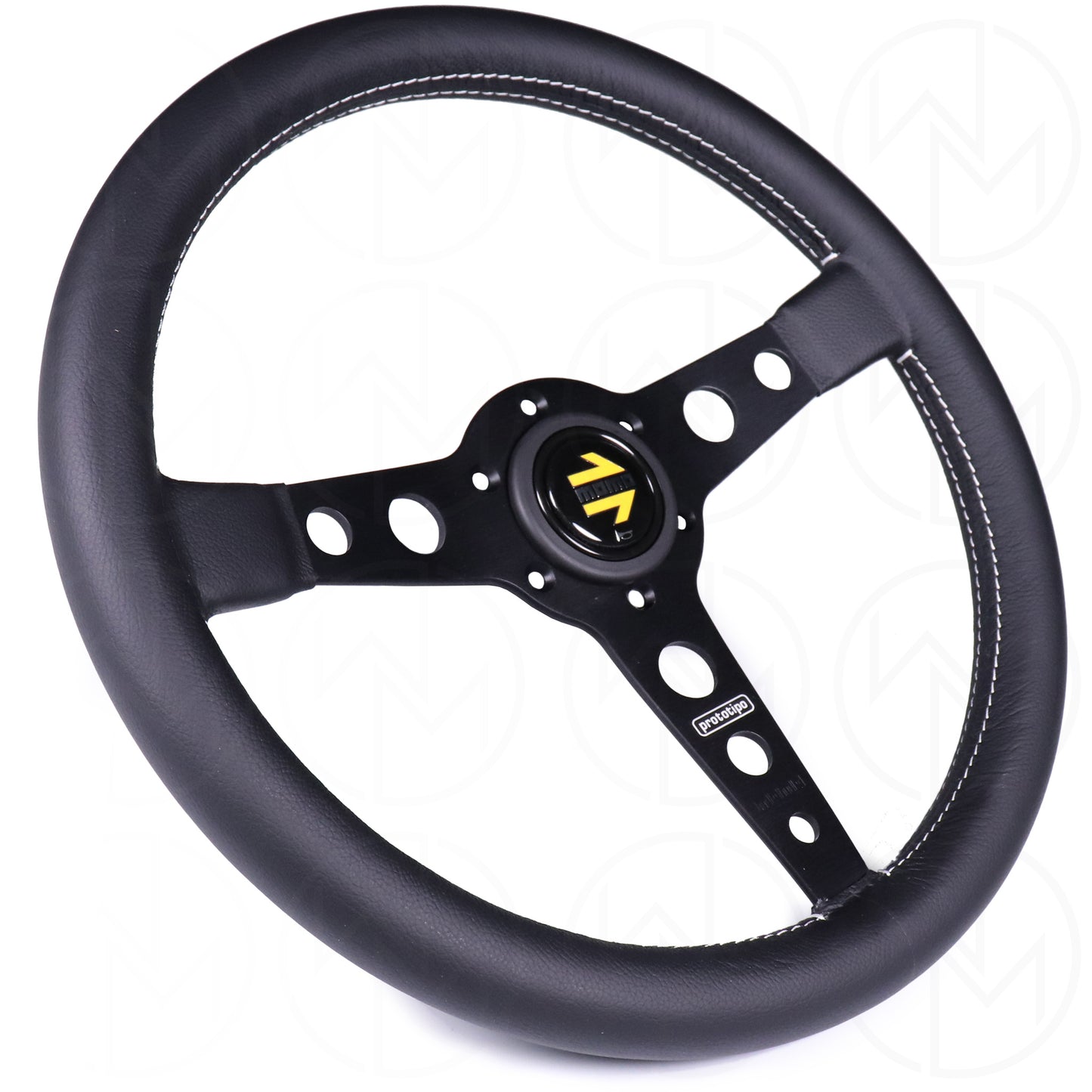 Momo Prototipo Steering Wheel - 350mm Leather w/Black Spokes