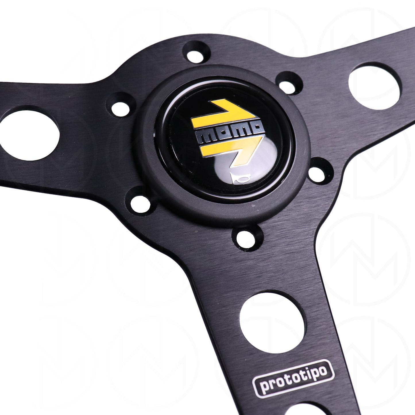 Momo Prototipo Steering Wheel - 350mm Leather w/Black Spokes