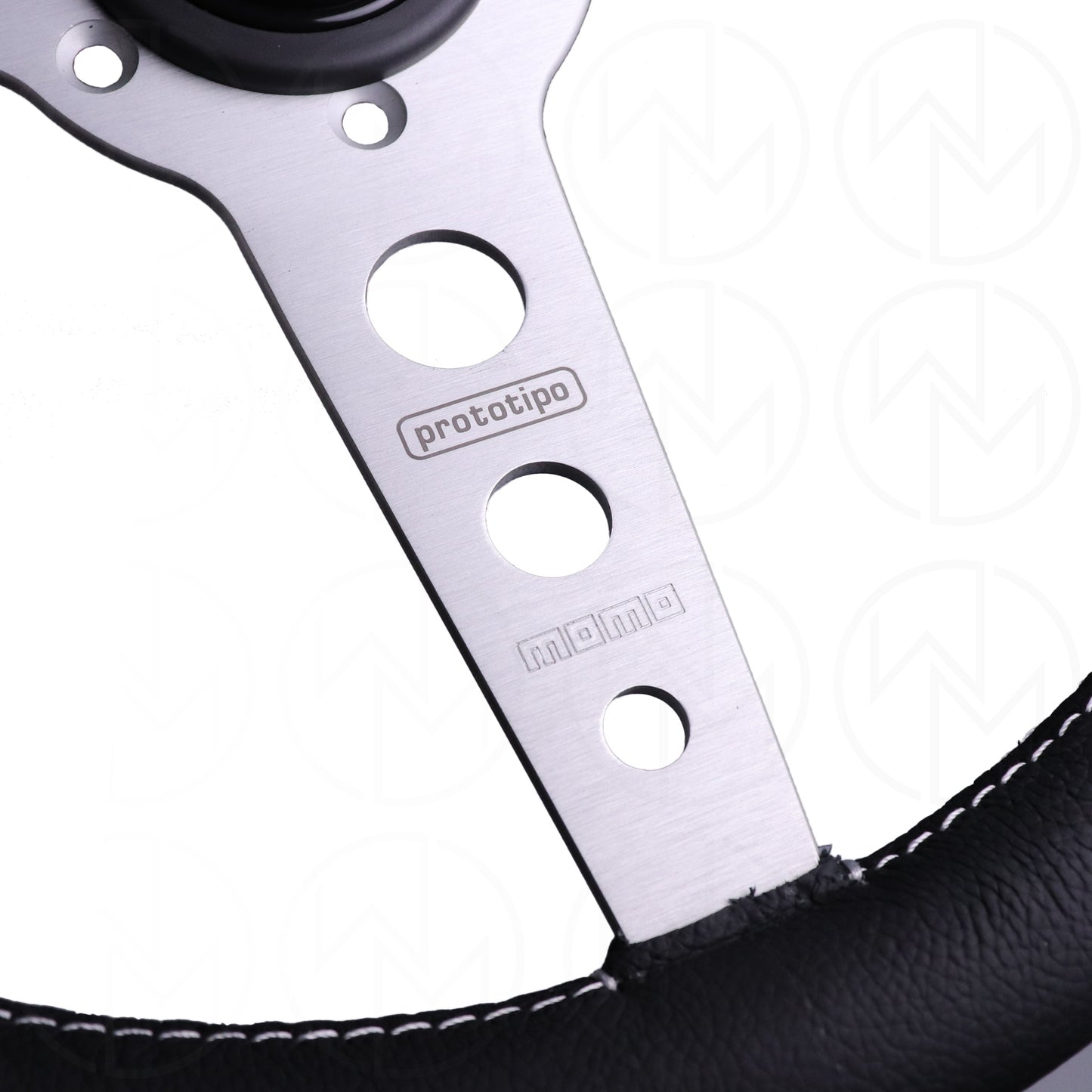 Momo Prototipo Steering Wheel - 350mm Leather w/Silver Spokes