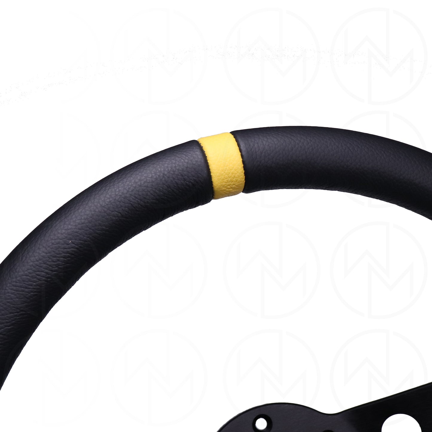 Momo Mod. 07 Steering Wheel - 350mm Leather w/Yellow Center Stripe