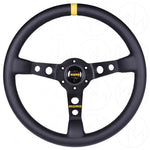 Momo Mod. 07 Steering Wheel - 350mm Leather w/Yellow Center Stripe