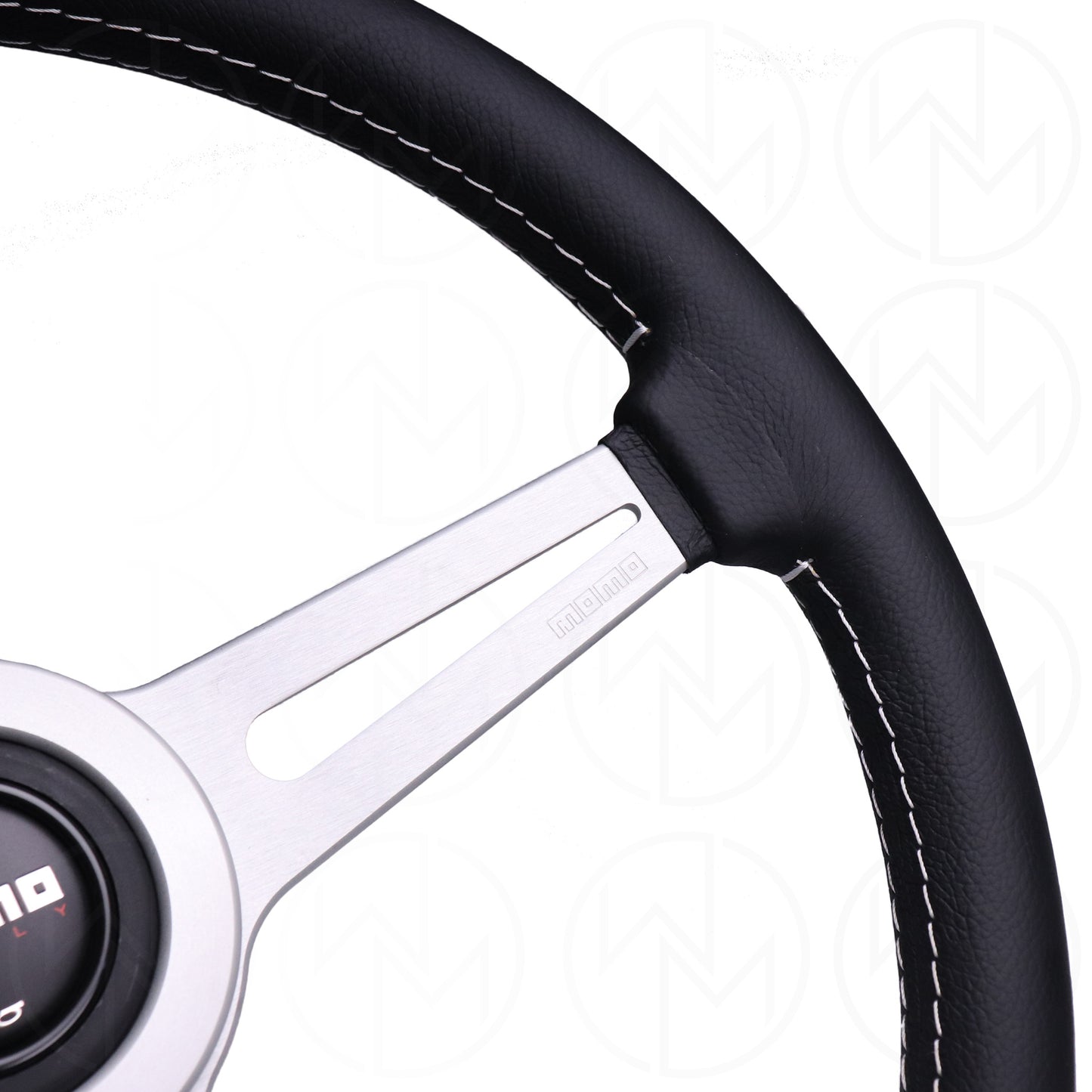 Momo Retro Steering Wheel - 360mm Leather w/Silver Spokes