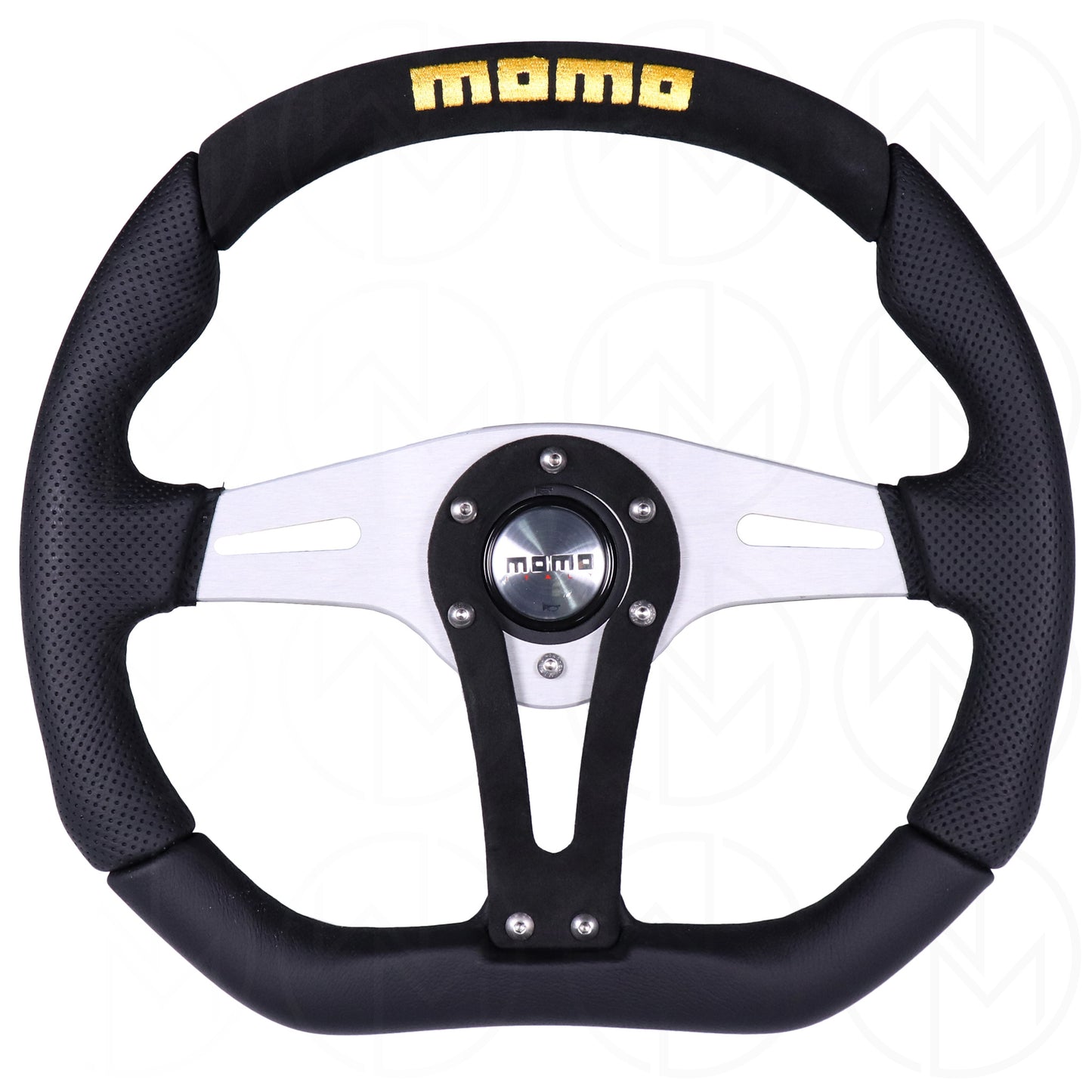 Momo Trek Steering Wheel - 350mm Leather Combo w/Embroidery