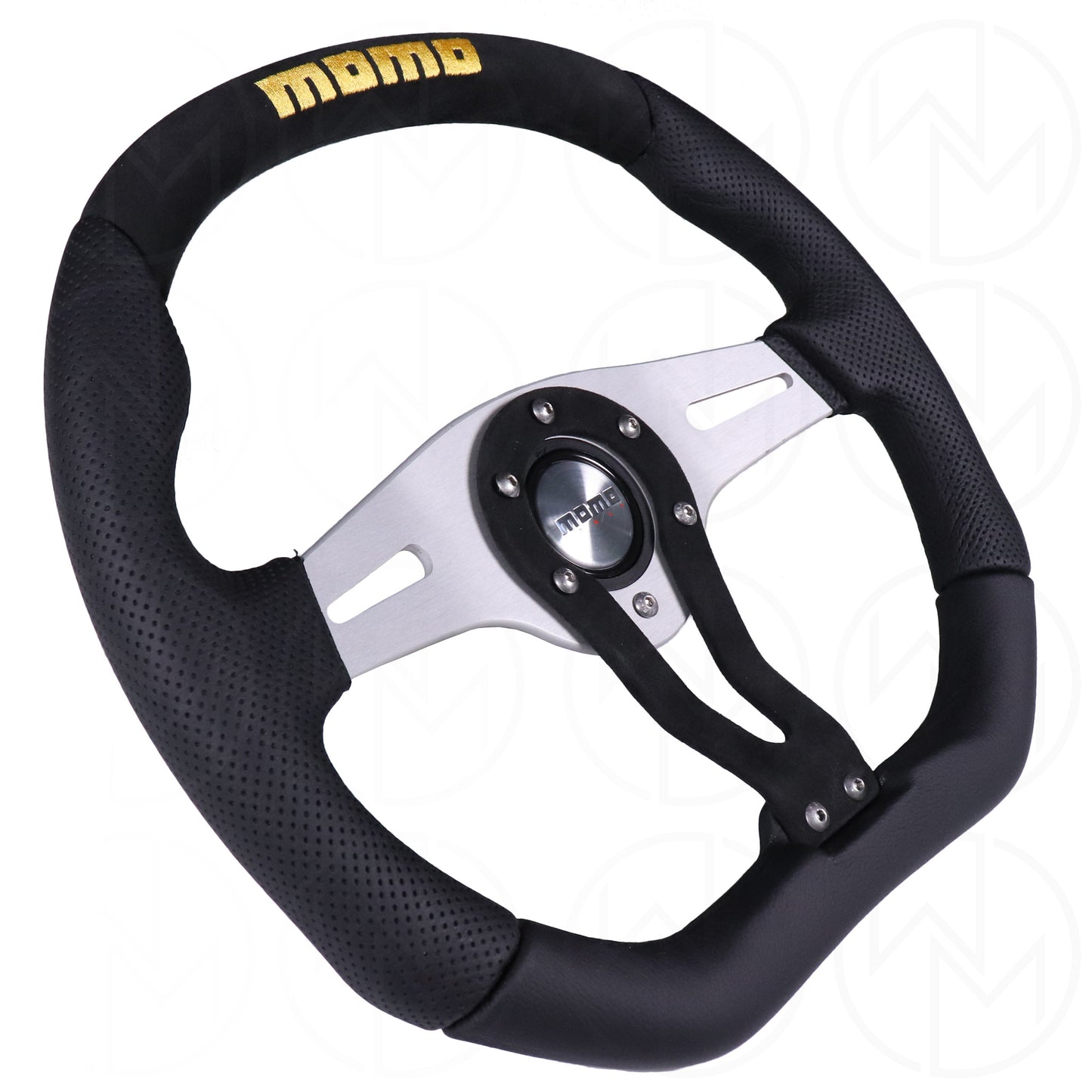 Momo Trek Steering Wheel - 350mm Leather Combo w/Embroidery