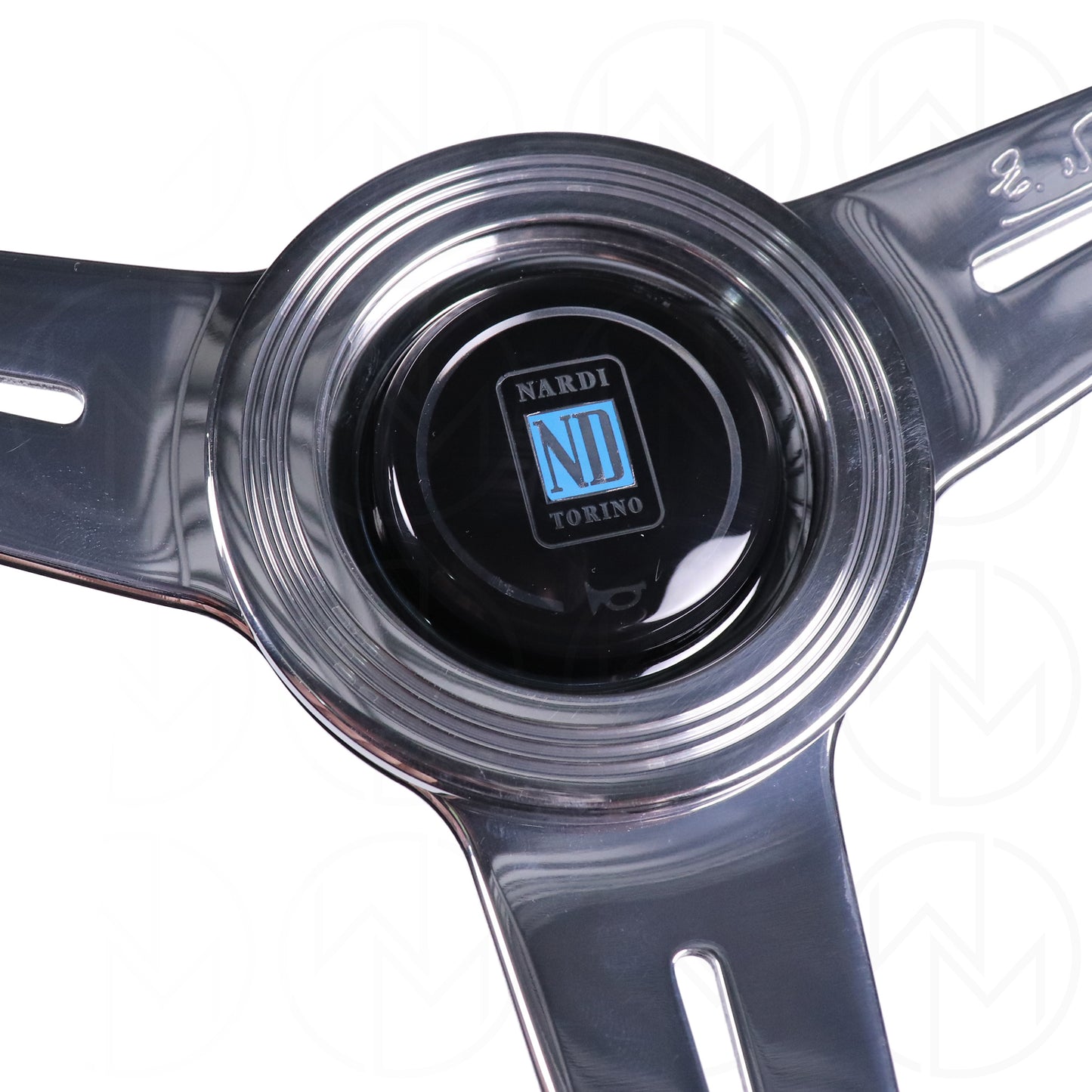 Nardi Classic Steering Wheel - 360mm Leather w/Polished Spokes & Ring and Grey Stitch