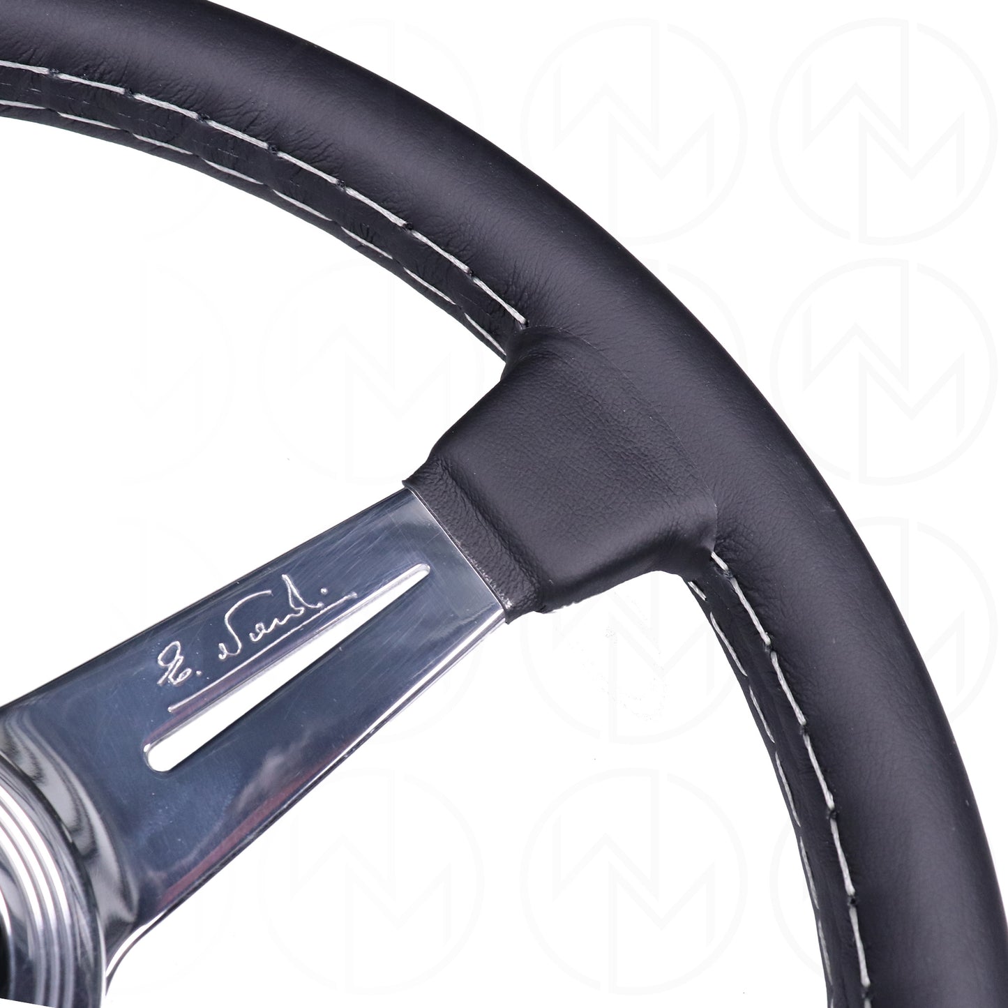 Nardi Classic Steering Wheel - 360mm Leather w/Polished Spokes & Ring and Grey Stitch