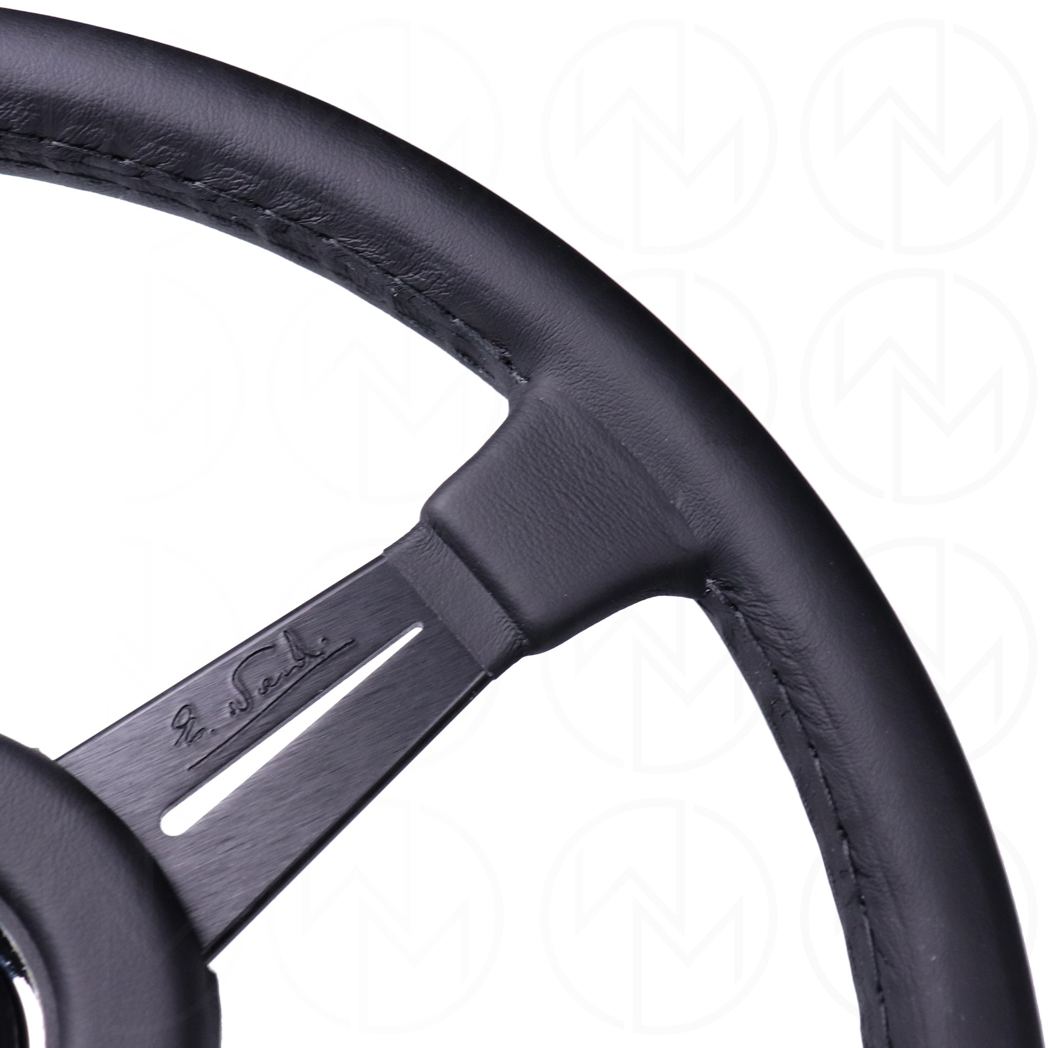 Nardi Classic Steering Wheel - 365mm Leather w/Black Spoke & Leather Ring and Black Stitch