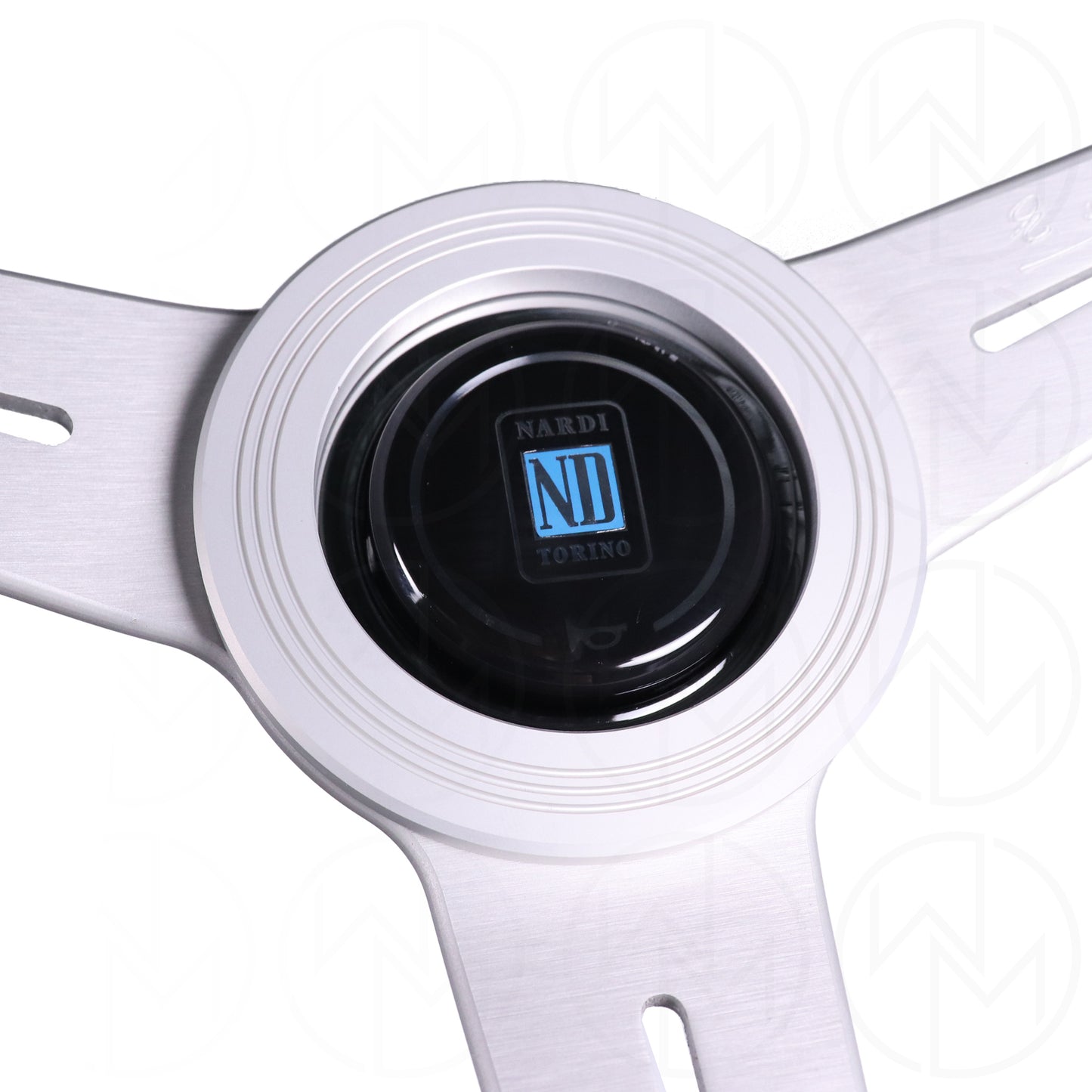 Nardi Classic Steering Wheel - 340mm Leather w/Silver Spoke & Ring and Grey Stitch