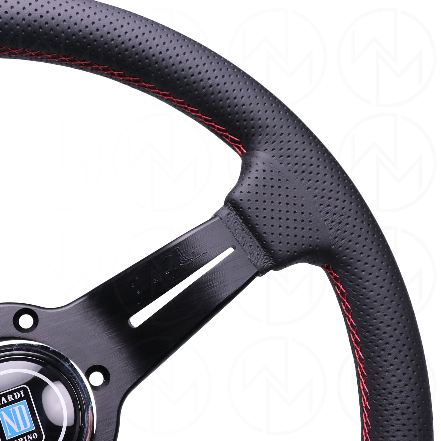 Nardi Sport Rally Deep Corn Steering Wheel - 330mm Perforated Leather w/Red Stitch