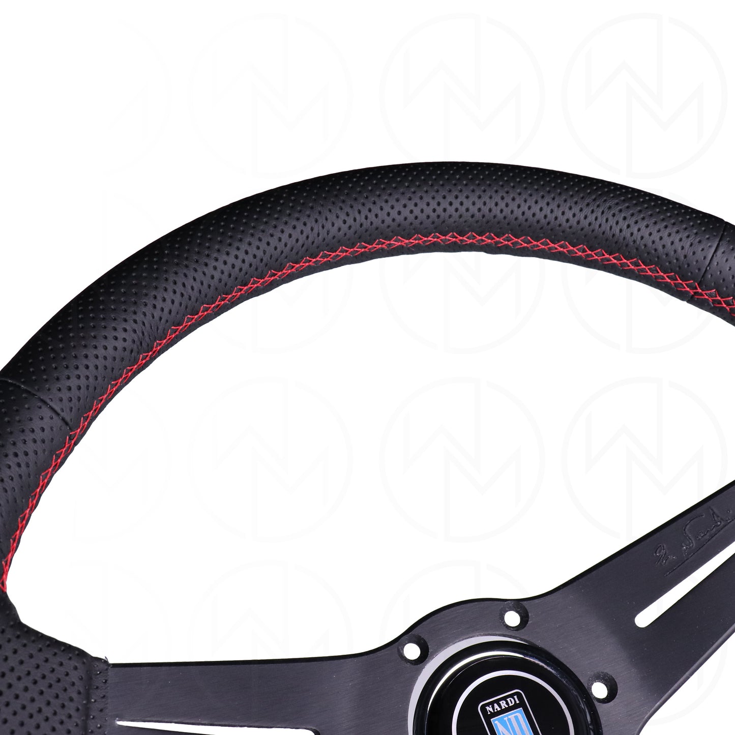 Nardi Sport Rally Deep Corn Steering Wheel - 350mm Perforated Leather w/Red Stitch