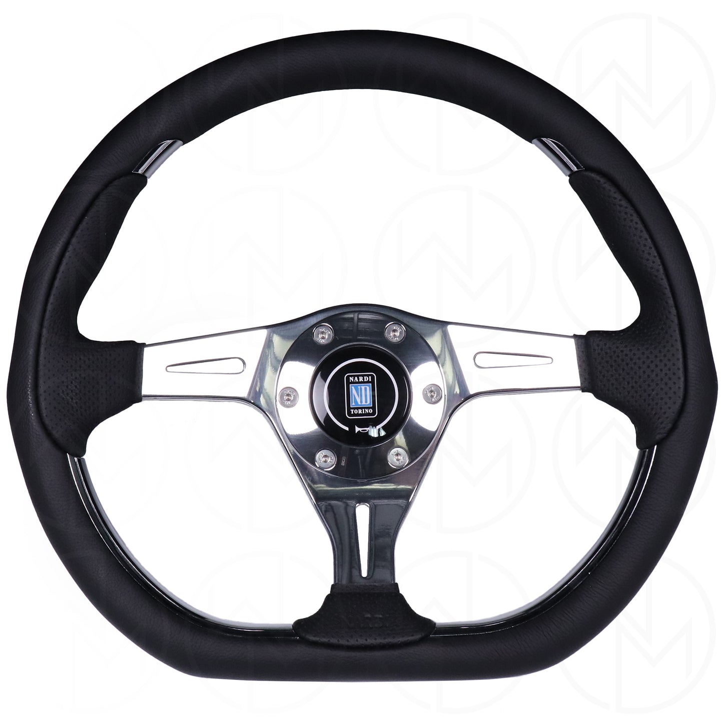 Nardi Kallista Metal Steering Wheel - 350mm Combo Leather w/Polished Spokes