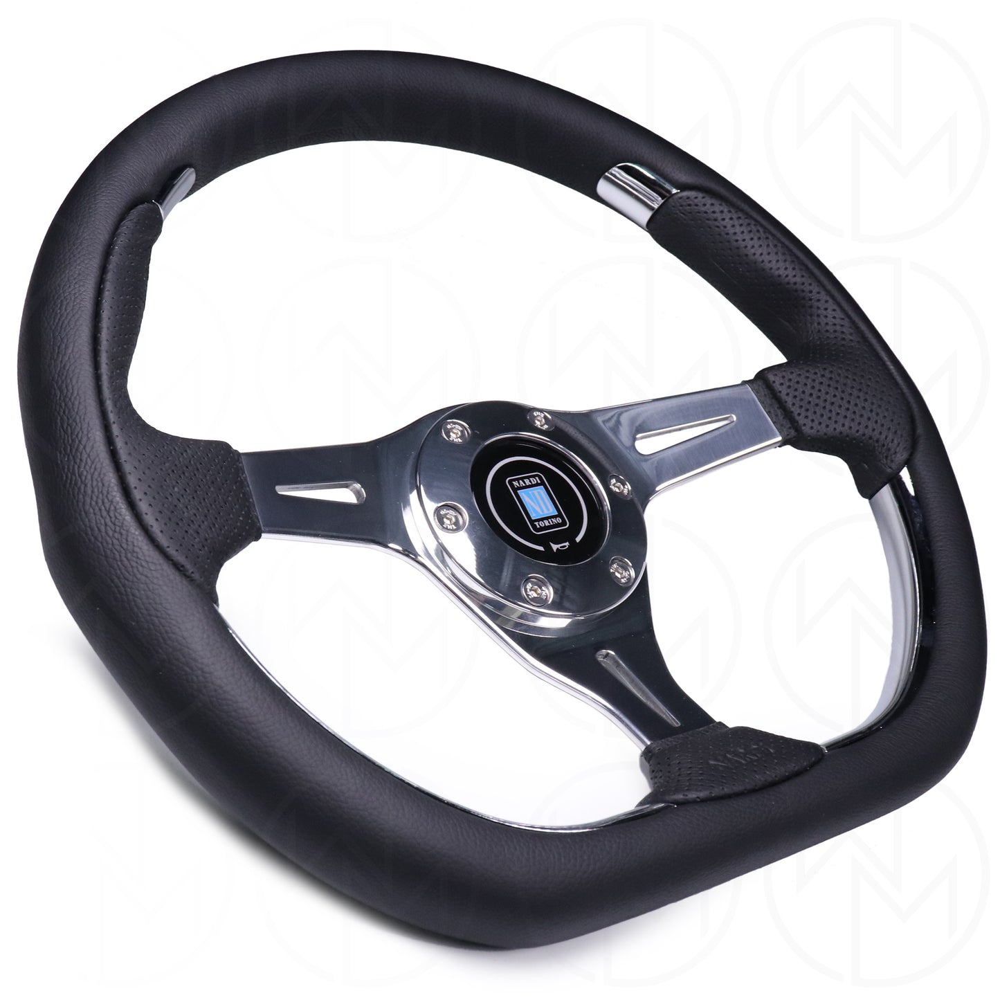 Nardi Kallista Metal Steering Wheel - 350mm Combo Leather w/Polished Spokes