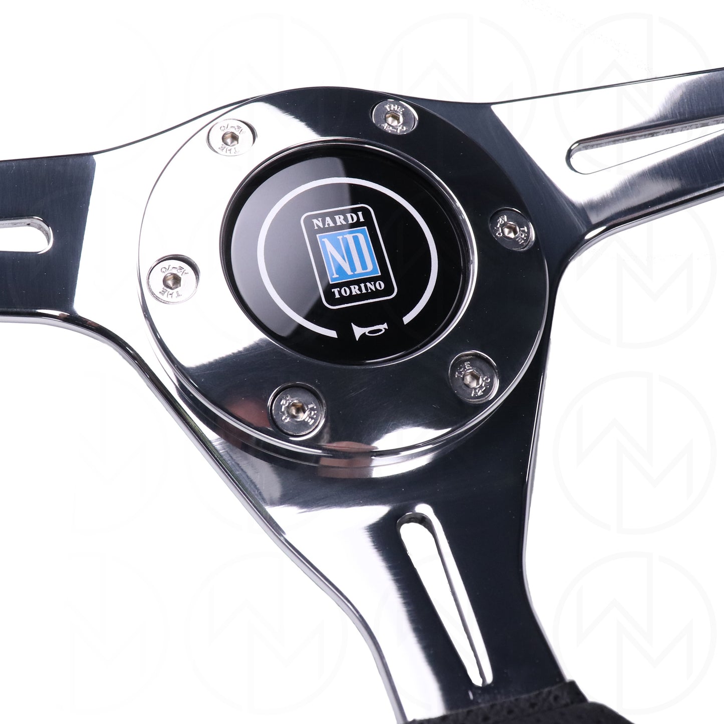 Nardi Kallista Metal Steering Wheel - 350mm Combo Leather w/Polished Spokes