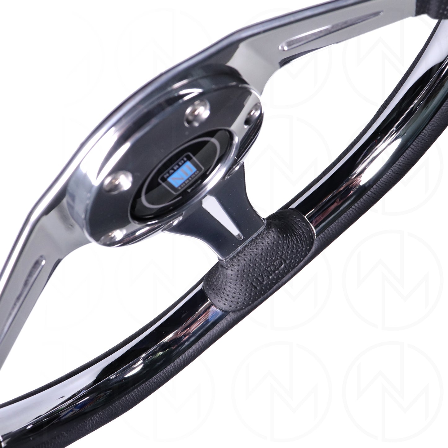 Nardi Kallista Metal Steering Wheel - 350mm Combo Leather w/Polished Spokes