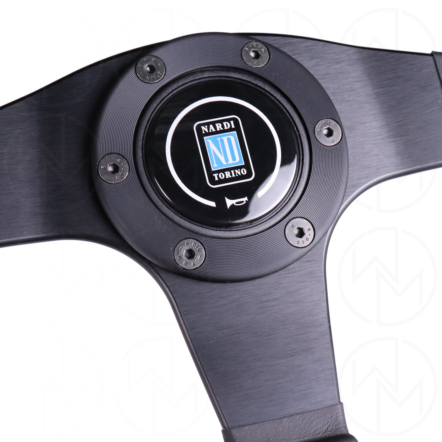 Nardi Leader Steering Wheel - 350mm Combo Black & Red Leather w/Black Stitch