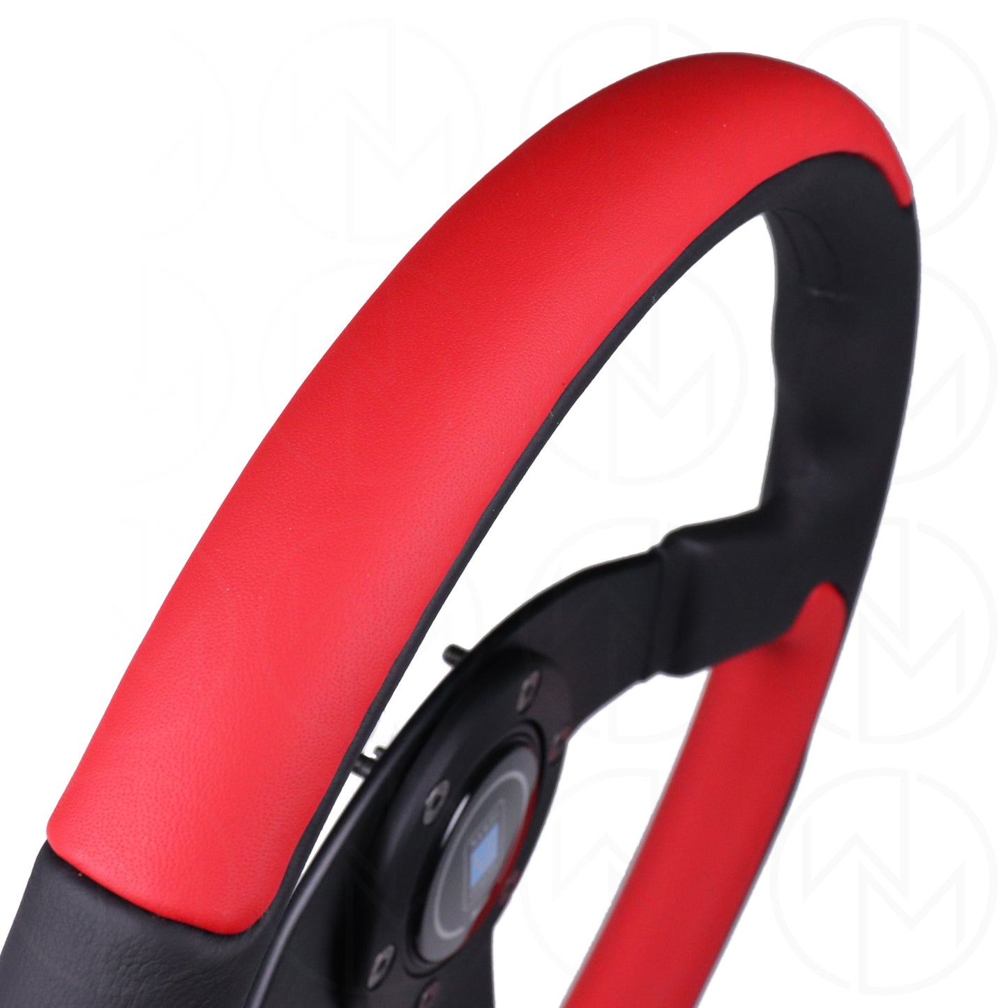 Nardi Leader Steering Wheel - 350mm Combo Black & Red Leather w/Black Stitch