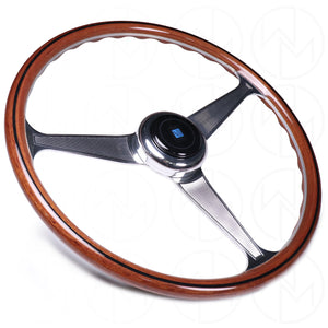 Nardi Classic Anni '60 Wood Steering Wheel - 390mm Polished Grip Spokes