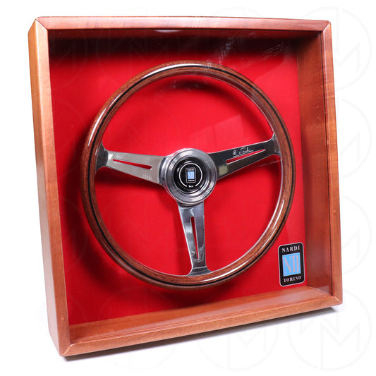 Nardi Classic Wood Steering Wheel w/Display Case - 360mm Polished Spokes