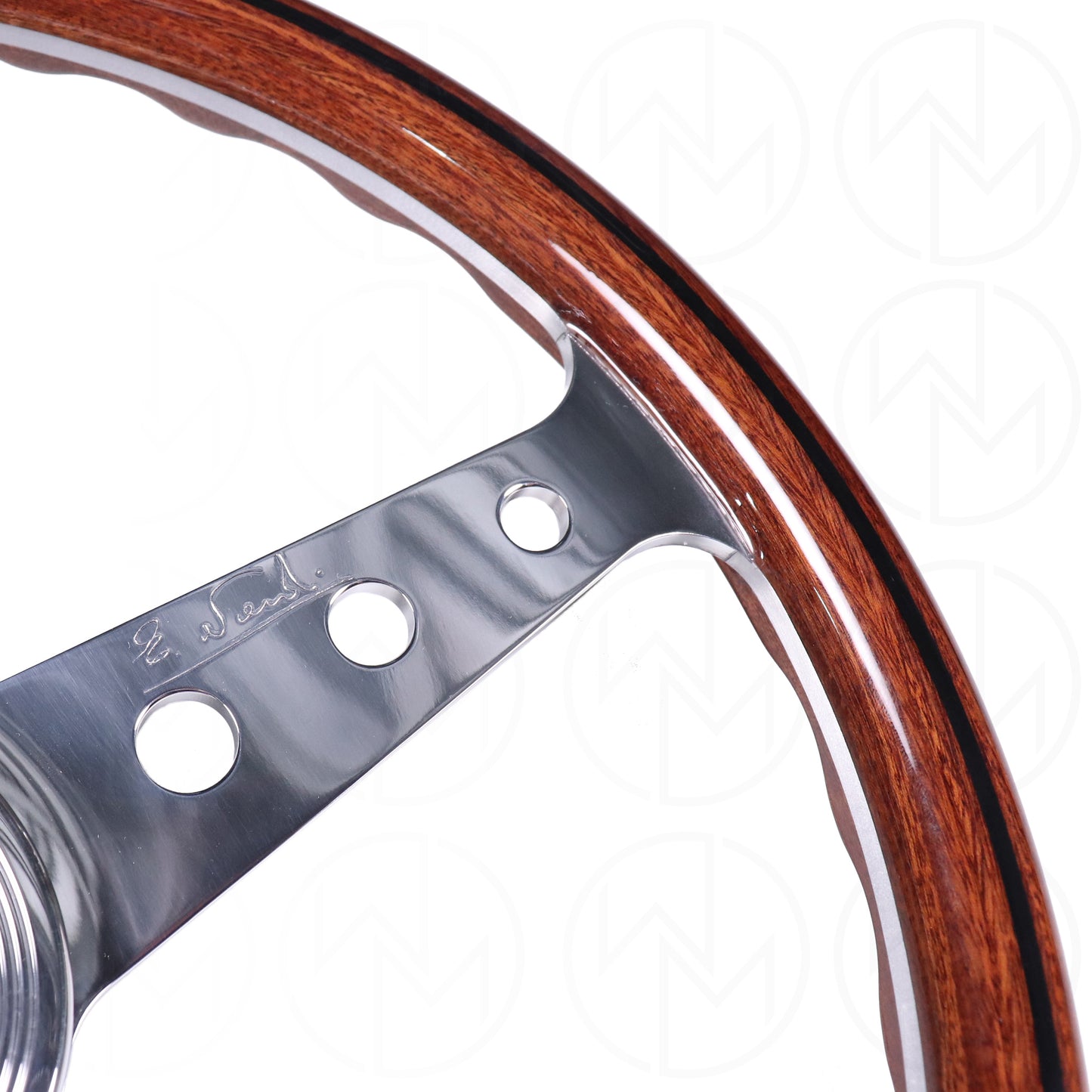 Nardi Classic Wood Steering Wheel - 360mm Polished Spokes w/Round Holes