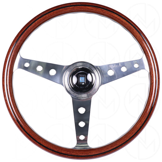 Nardi Classic Wood Steering Wheel - 360mm Polished Spokes w/Round Holes