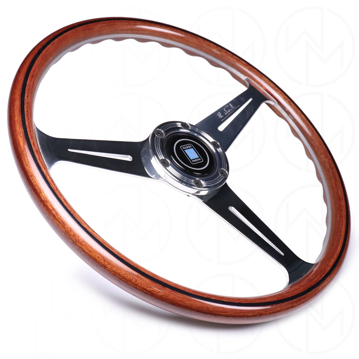 Nardi Classic Wood Steering Wheel - 360mm Polished Spokes w/ Ring Screws