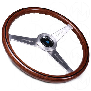 Nardi Classic Wood Steering Wheel - 360mm Satin Silver Spokes