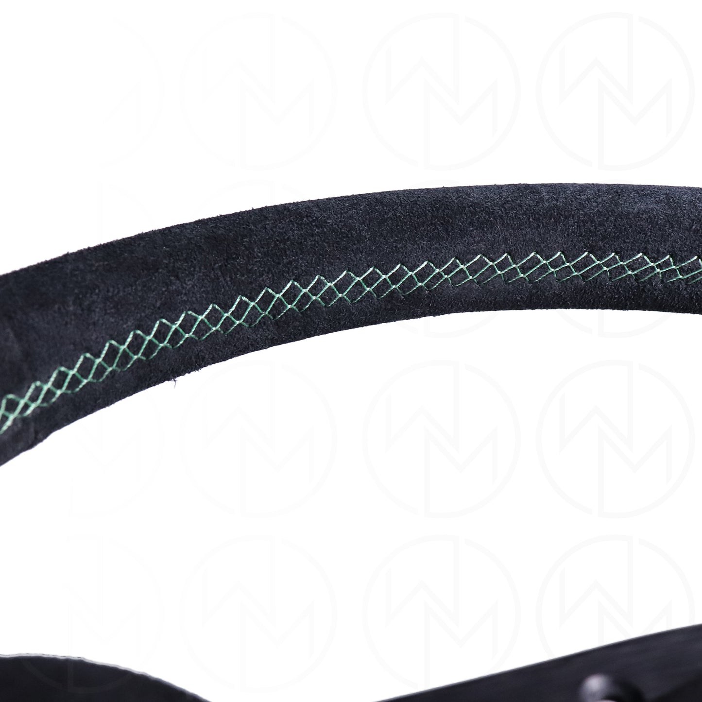 Personal Grinta Steering Wheel - 350mm Suede w/Green Stitch