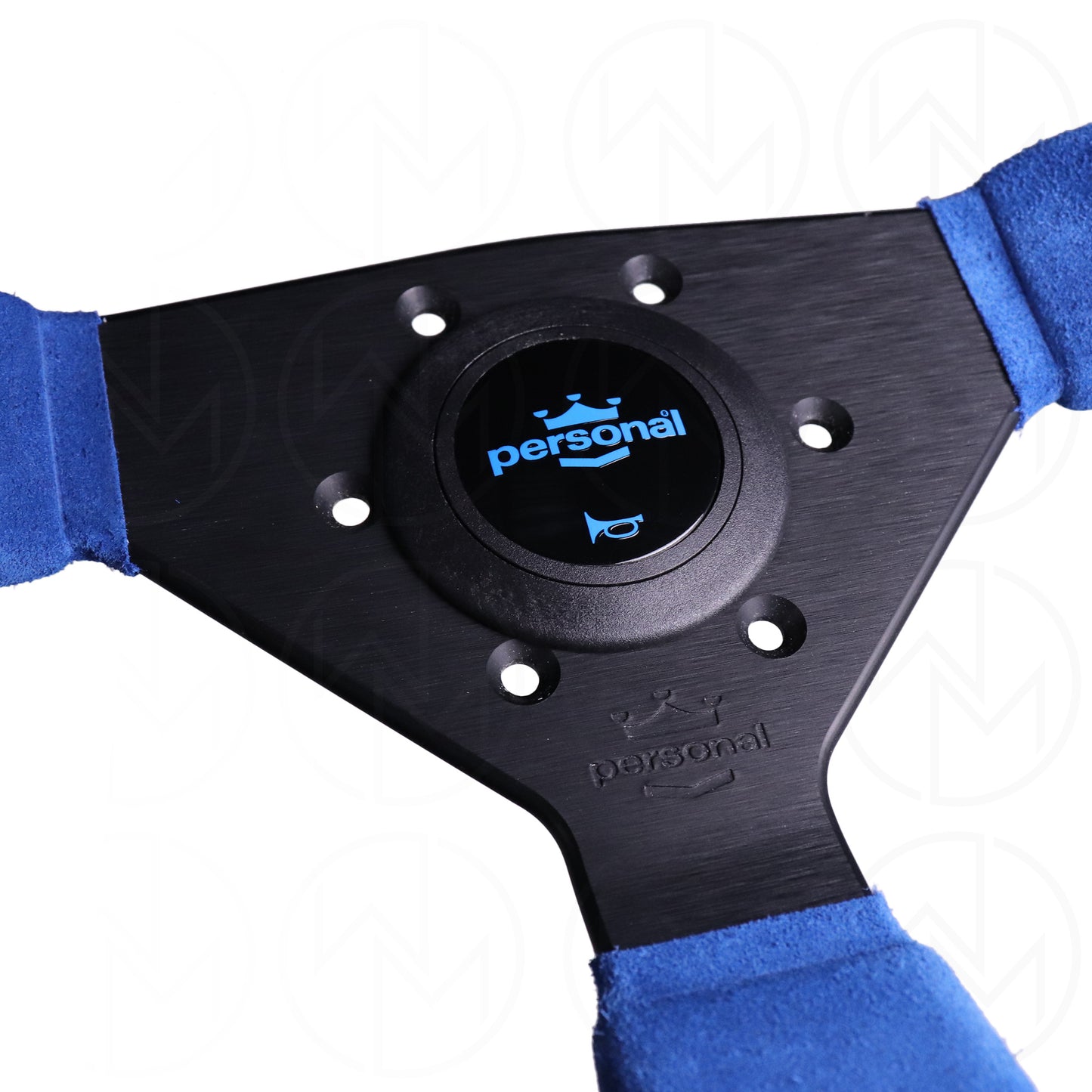 Personal Grinta Steering Wheel - 350mm Blue Suede w/Black Stitch