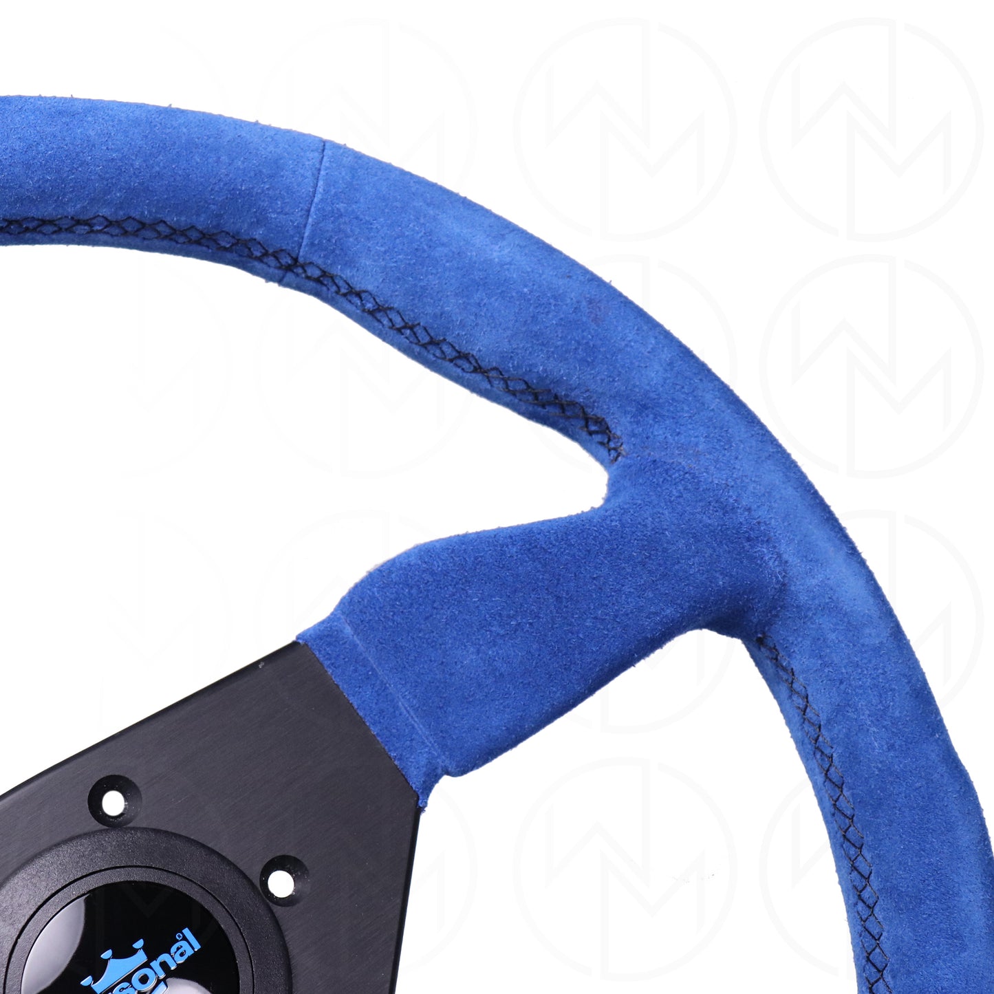 Personal Grinta Steering Wheel - 350mm Blue Suede w/Black Stitch